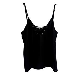 WYLDR Black Lace Up Front Camisole Blouse Size Medium